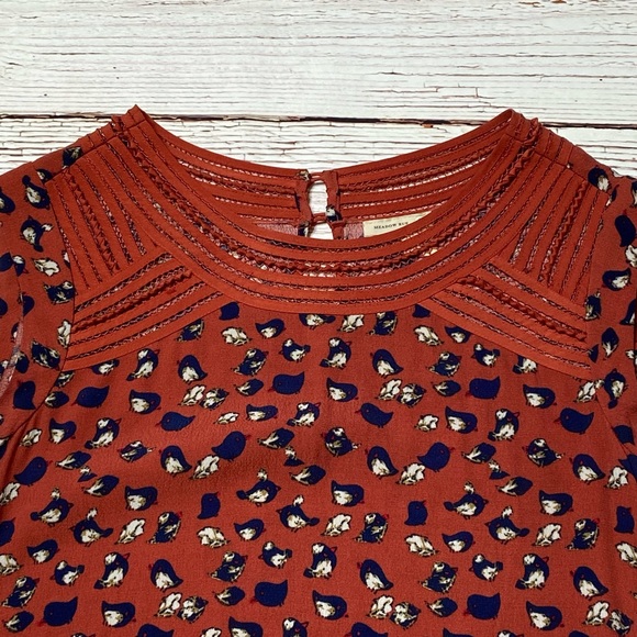 Anthropologie Meadow Rue Sanna Bird Print Top Sz S - Picture 6 of 16